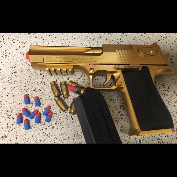 desert eagle | Toys | Toy Gun Soft Bullets Shell With Magazine Gold ...